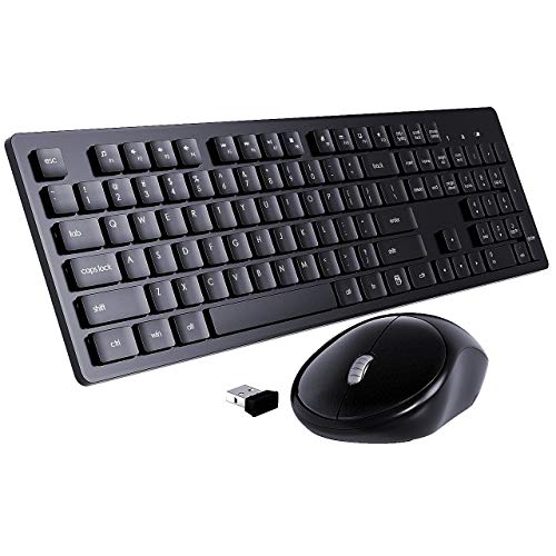 Wireless Keyboard and Mouse, TedGem 2.4G Full-Size Keyboard and Mouse Combo, 105 Keys for PC Desktops, Laptops & Windows (Black) Wireless Keyboard and Mouse, TedGem 2.4G Full-Size Keyboard and Mouse Combo, 105 Keys for PC Desktops, Laptops & Windows (Black)