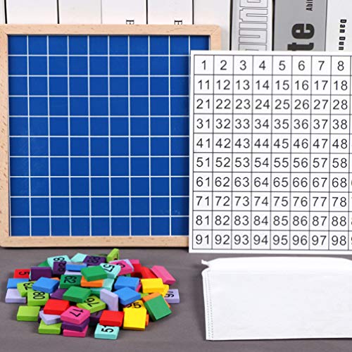 TOYANDONA Jogo educativo Montessori 1 com 100 números consecutivos de madeira para crianças, present