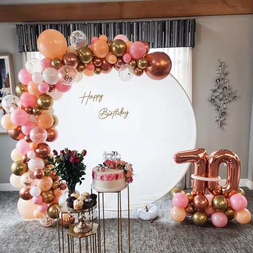 Image of Rose Gold Balloons, 60 Pcs 12 Inch Nude Pastel Pink Balloon, Beige Metallic Gold Matte White Balloon for Boho Wedding Bridal Shower Mother Day Princess Party Girl Women Birthday Baby Shower Decoration
