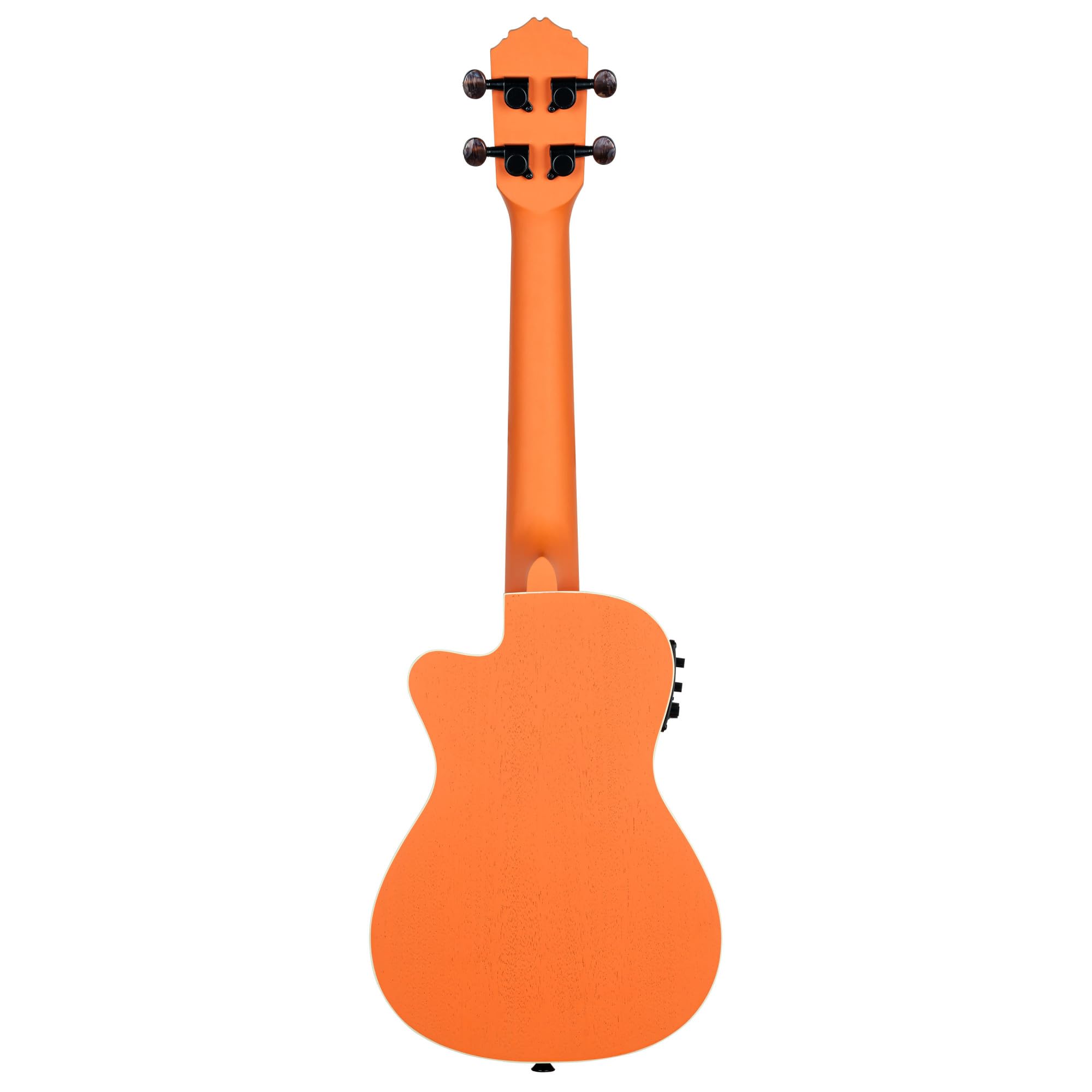 Ortega Guitars Ukulélé Concert Électro-Acoustique – Série Custom Built Halloween Edition – Okoumé, Orange (RUHWCE)