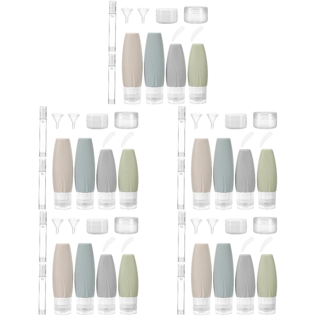 FOMIYES 5 Set Di Flaconi Da Viaggio in Silicone Per Articoli Da Toeletta Dispenser Per Shampoo E Ricaricabili Contenitori Portatili A Prova Di Perdite Formato Da Viaggio