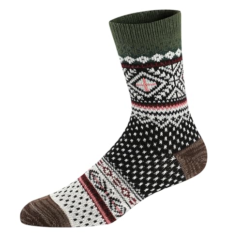 Ueither 5 paar uniseks wollen sokken – katoenen sokken – gebreide sokken | voor mannen en vrouwen | vintage stijl | warme crew-sokken voor herfst en winter - Afbeelding 7