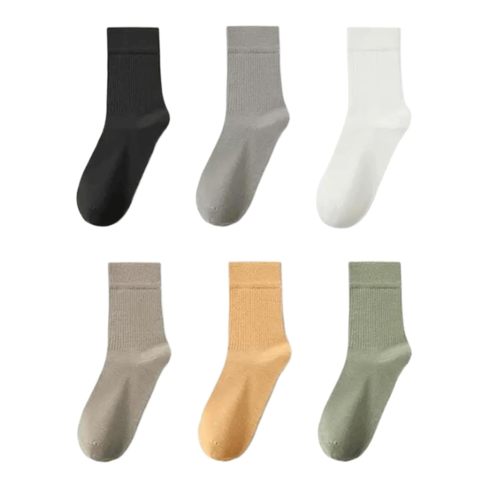 Chaussettes Basses Chaussettes Longues 6 Paires Chaussettes en Coton peigné Hommes Travail Sport Course mi-Mollet Chaussettes Amorti décontracté Respirant Chaussettes Coupe Confortable