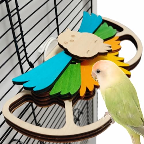 Interactive Parrot Foraging Toy - Natural Wood Puzzle Feeder &