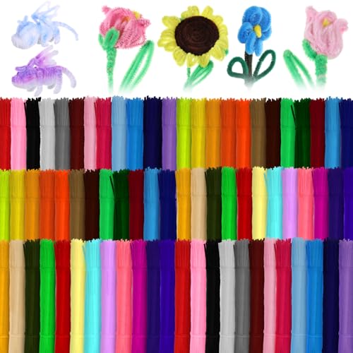 Yunsailing 7200 Pcs Pipe Cleaners 6 mm x 12 Inch Chenille Stems Pipe Cleaners Craft Supplies Art Supplies for Kids Adults DIY Creative Decorations Creative DIY Projects Decorations