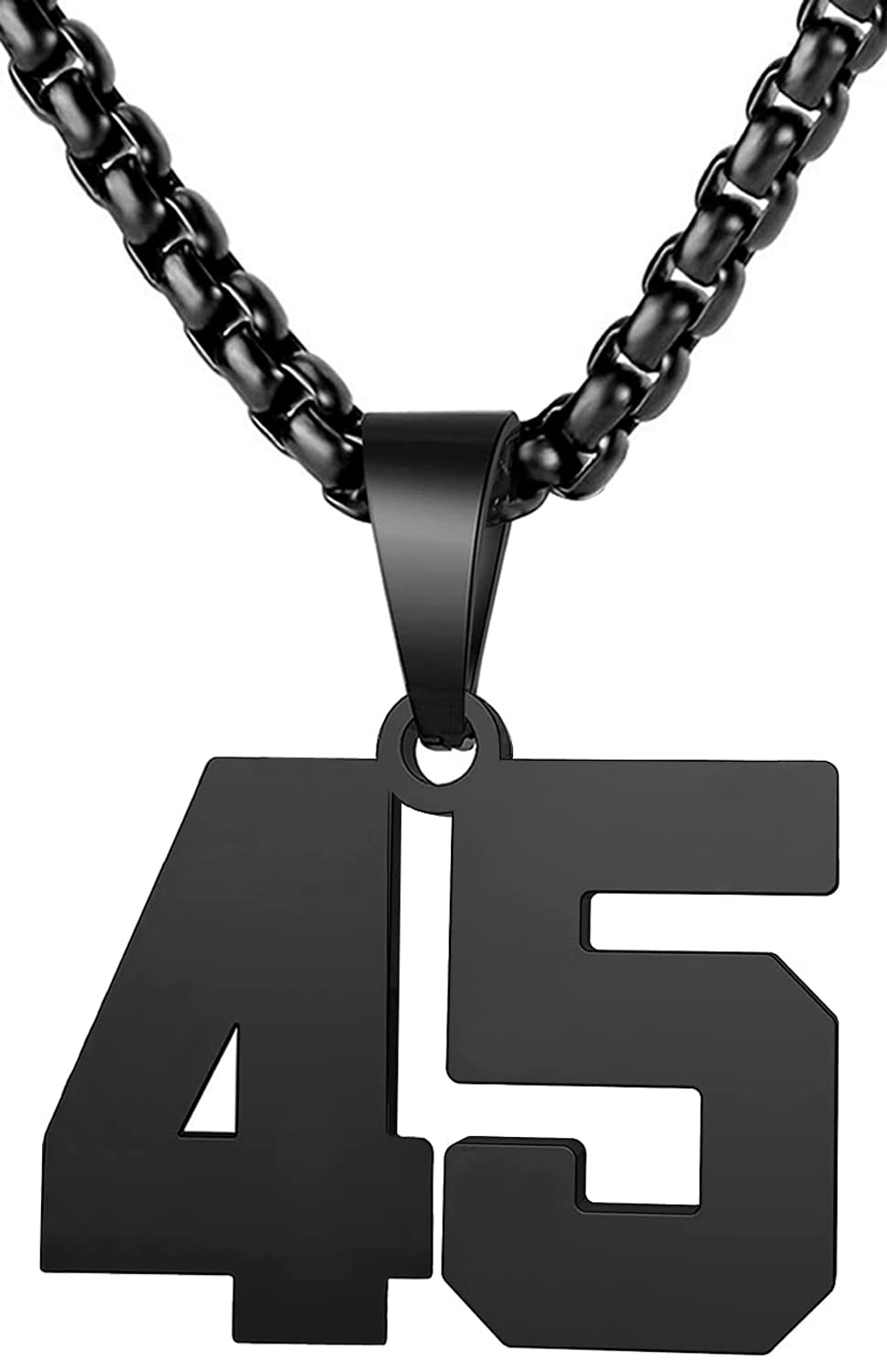 MUERDOU Number Necklace for Men Athletes Number Chain Stainless Steel Jersey Pendant Personalized Sports Jewelry Gift for Men Basketball Baseball