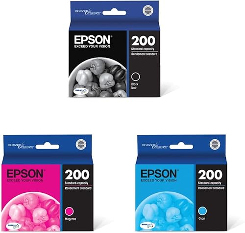 Epson T200 DURABrite Ultra Ink - Cartucho negro de capacidad estándar T200120-S T200 DURABrite Ultra - Tinta de capacidad estándar magenta y EPSON