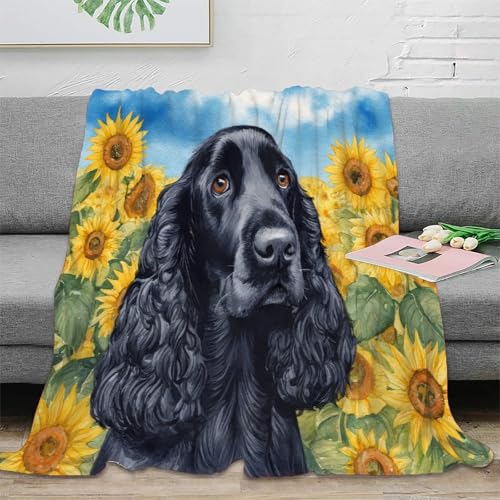 Couverture Cocker Spaniel microfibre compacte chaude, fini les plaids lourds et difficiles à laver