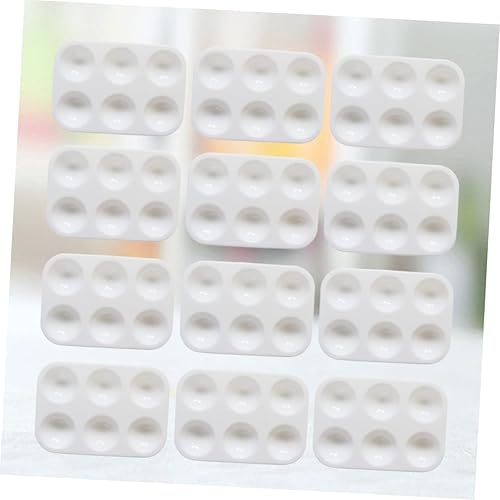 Miniatura 6 de TEHAUX Bandeja de pintura ligera, 20 unidades para pintura, bandeja de pintura, paleta de pintura, rectangular, color blanco, apilable, bandejas de