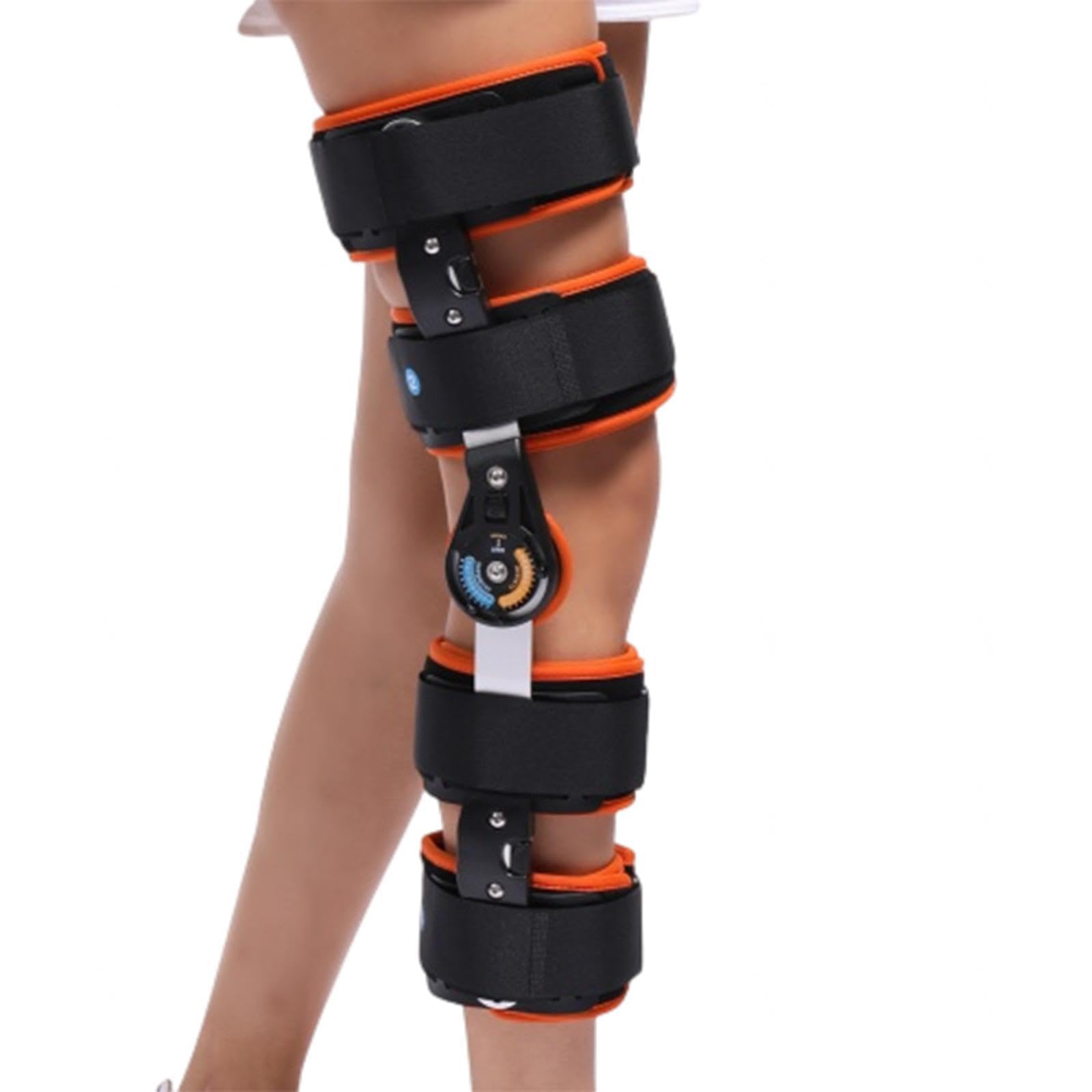 Rodillera ROM articulada Inmovilizador de Pierna Ajustable inmovilizador de Rodilla con estabilizadores de piernas Laterales postoperatorio Soporte para Las Rodillas por Alivio del Dolor