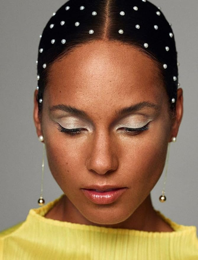 Zaya Pearl Stick ons Wedding Hairstyle Design Tools Hair Accessories For Girls And Women Pearl White (