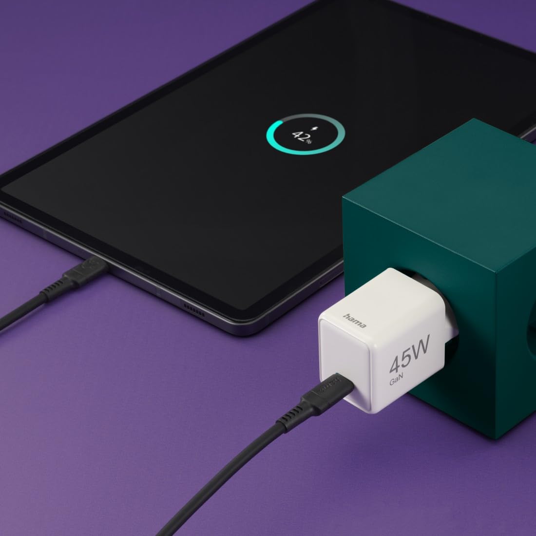 Hama Ładowarka sieciowa mini 45 W, USB typ C (mała, lekka, adapter ładowania, Power delivery, Quick Charge, wydajna, szybka) biała