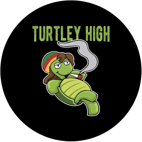 Miniatura 3 de Weed Smoking Turtle Turtley High THC CBD Marihuana Stoner PopSockets - Soporte para teléfonos y tabletas, Negro