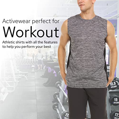 Essential Elements 5 Pack: Men's Active Quick-Dry Athletic Workout Training Gym Muscle Sleeveless Tank Top2