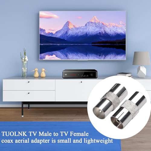 TUOLNK PAL Male to Female TV Aerial Coaxial Connectors TV Male to Female Aerial Adapter for Aerial Cable Satellite Cable 4Pcs - Image 2