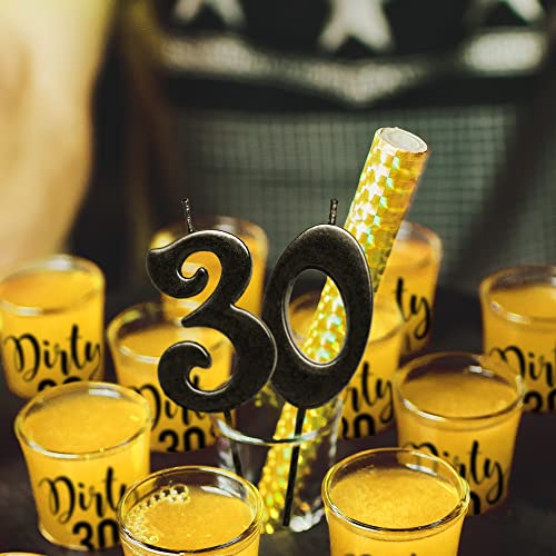 Image of Your Dream Party Shop Dirty 30 Shot Glasses, Reusable 30th Birthday Favors, Set of 12, 1.75 oz - Perfect for Dirty 30 Birthday Decorations, 30th Birthday Party Favors, Available in Glass and Plastic