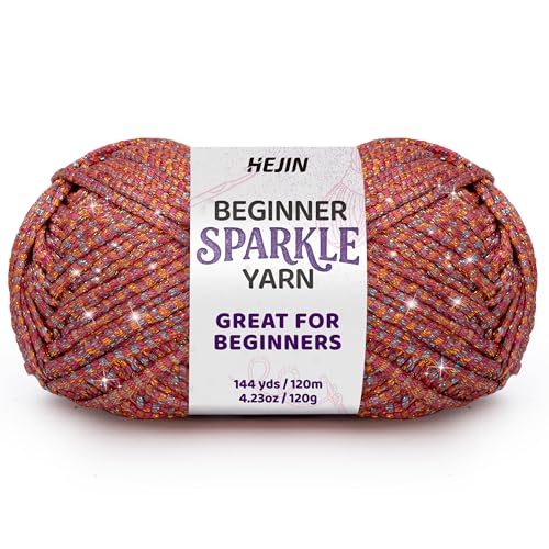 Image of 120g Laser Red Yarn for Crocheting and Knitting; 120m(144yds) for Beginners with Easy-to-See Stitches; Worsted-Weight Medium #4; Yarn for Beginners Crochet Kit Making