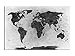 Produktbild WallartXXL Alu-Dibond Wandbild NEGATIV S/W Weltkarte Globus AB-816 Butlerfinish® 90 x 60 cm, Wandbild Edel gebürstete Aluminium-Verbundplatte, Metall Effekt Eyecatcher!