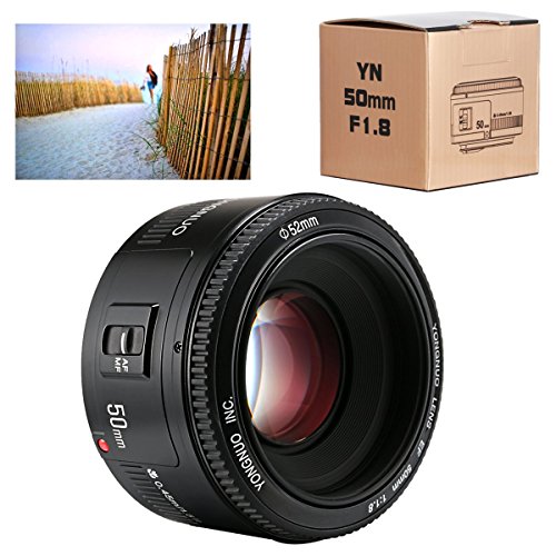 Yongnuo_ YN 50 mm F/1.8 AF/MF Large Aperture Auto Focus Lens for Canon EF Mount EOS Camera (Black)