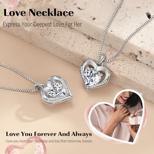 Gifts for Mom Daughter Heart Necklace I Love You Gifts for Wife Girlfriend Gold Infinity Necklace Birthday Gift Ideas Anniversary Valentines Mothers Day Christmas Gift Jewelry2