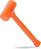 NEIKO 02848A 3 LB Dead Blow Hammer, Neon Orange | Unibody Molded | Checkered Grip | Spark and Rebound Resistant