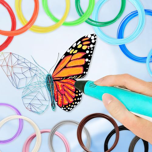 Image of MIKA3D 3D Pen 3D Printer PLA Filament Refill, 16 Colors 1.75mm PLA Filament Pack, High-Precision Diameter Filament, Each Color 10 Feet, Total 160 Feet Lengths, Great PLA Printing Sample Pack