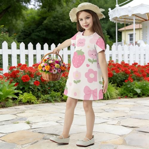 Vestido rosa de fresas para niñas el regalo ideal de cumpleaños en verano 5