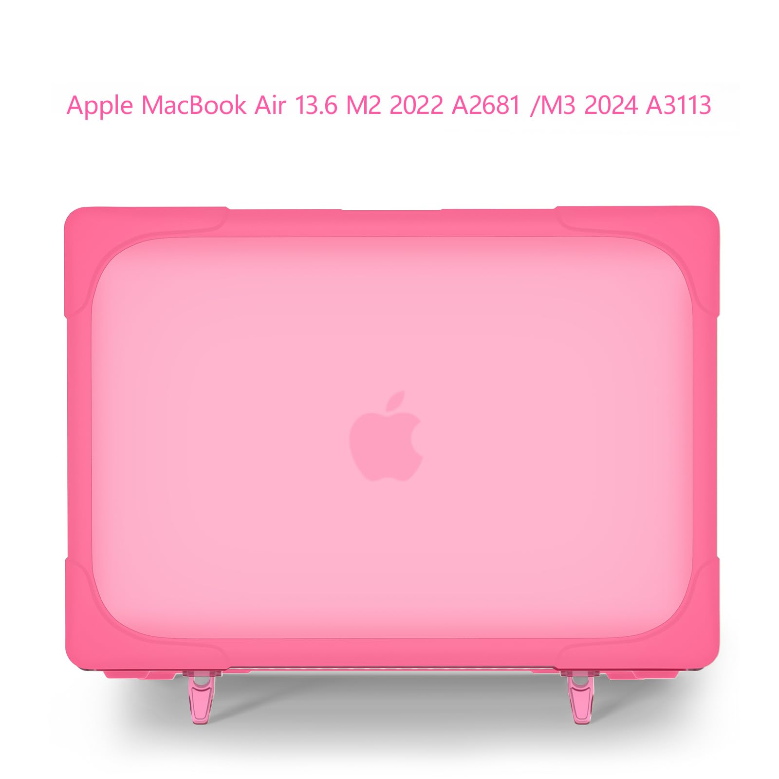 Lunivop Etui do MacBook Air 33.0 cm (M5, 2026-2022; M4, M3, M2; A3449, A3240, A3113, A2681) ze składaną podpórką PC + TPU, smukłe, matowe, półprzezroczyste, odporne na zarysowania etui ochronne