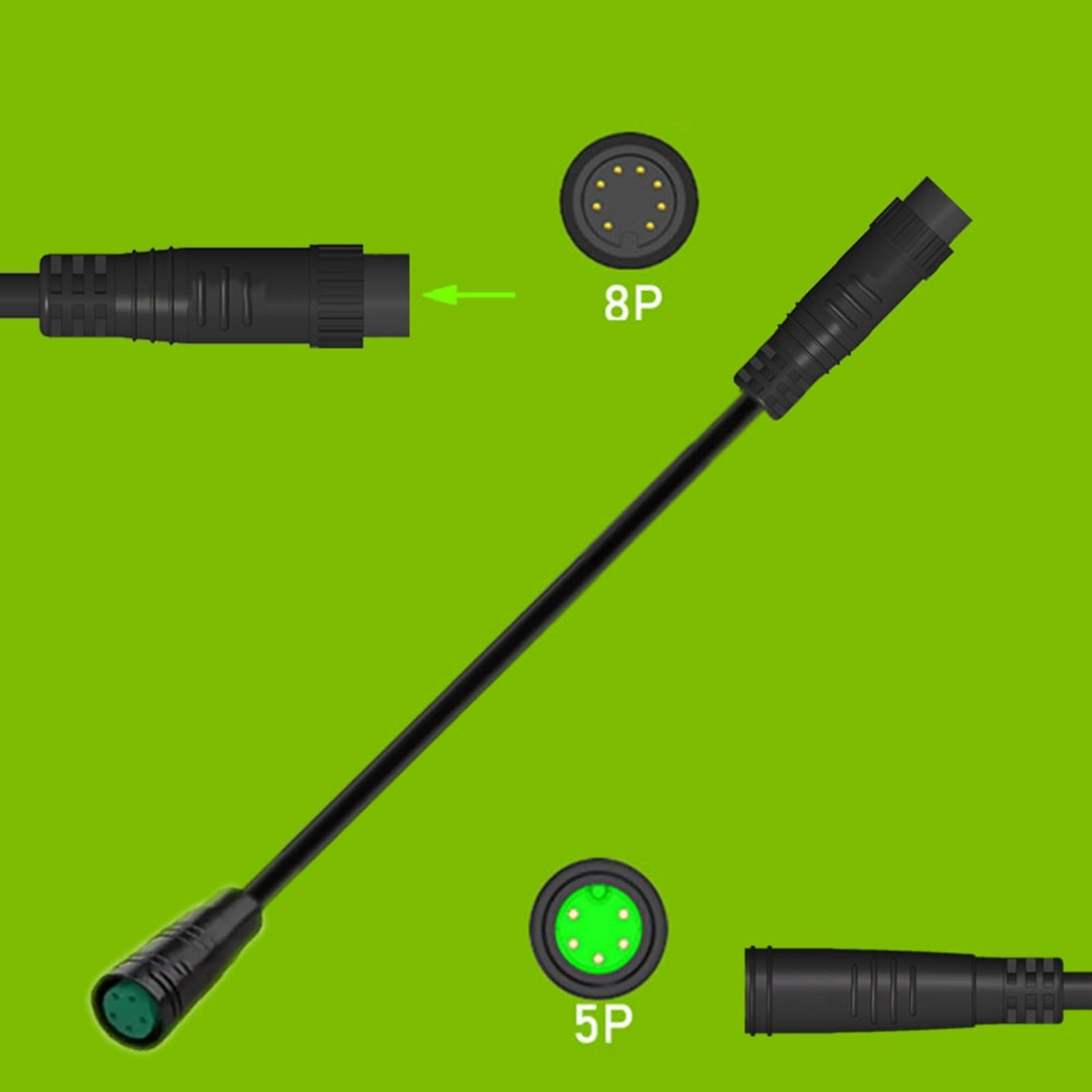 Ebike, cavo di prolunga impermeabile da 8 pin a 5 pin per bicicletta elettrica serie KT, adattatore da 1000 mm