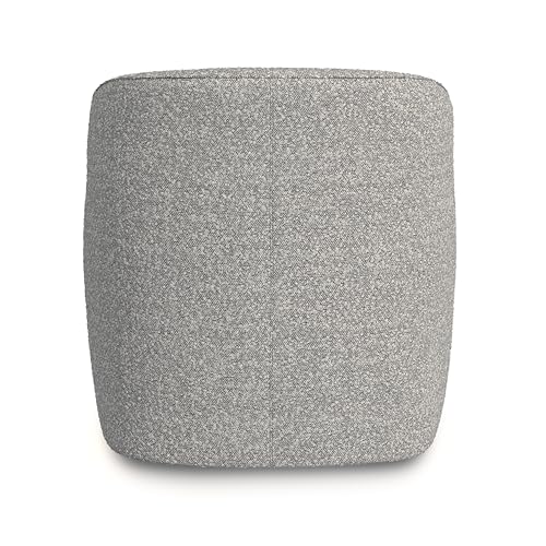 Image of Homepop Home Decor Upholstered 360 Barrel Back Swivel Chair | Accent Chairs for Living Room & Bedroom | Decorative Home Furniture, White Boucle with Gray Yarn