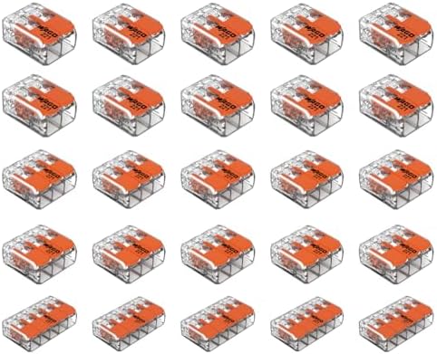 Wago 25pc 2 Port (10) 3 Port (10) 5 Port (5) 221 Splicing Connector, Lever-Nut Assortment Pocket Pack for All Wire 12-24 AWG
