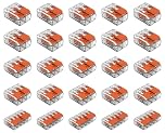 Wago 2 Port (10) 3 Port (10) 5 Port (5) 221 Splicing Connector, Lever-Nut Assortment Pocket Pack for All Wire 12-24 AWG, ‎Pack of 25, Transparent