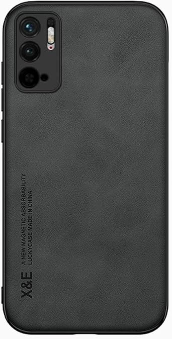 Kepuch Silklike Case for Xiaomi Poco M3 Pro,Redmi Note 10 5G - Cover Bumper Built-in Metal Plate for Xiaomi Poco M3 Pro,Redmi Note 10 5G - Black