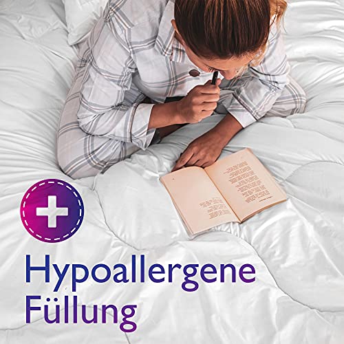 John Cotton NewWay Bettdecke 155x220 - Innovativ & Atmungsaktive Steppdecke für Allergiker | Oeko-Test Zertifiziert Bettdecken | Weiche Microfaser Schlafdecke | Ganzjahresdecke 155 220 | Weiß | Duvet - Image 4