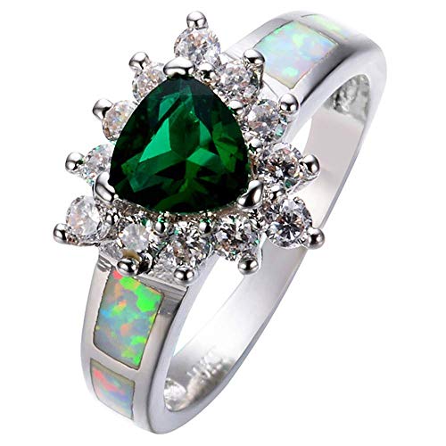 Bague opale blanche le cadeau idéal en plaqué or blanc femme