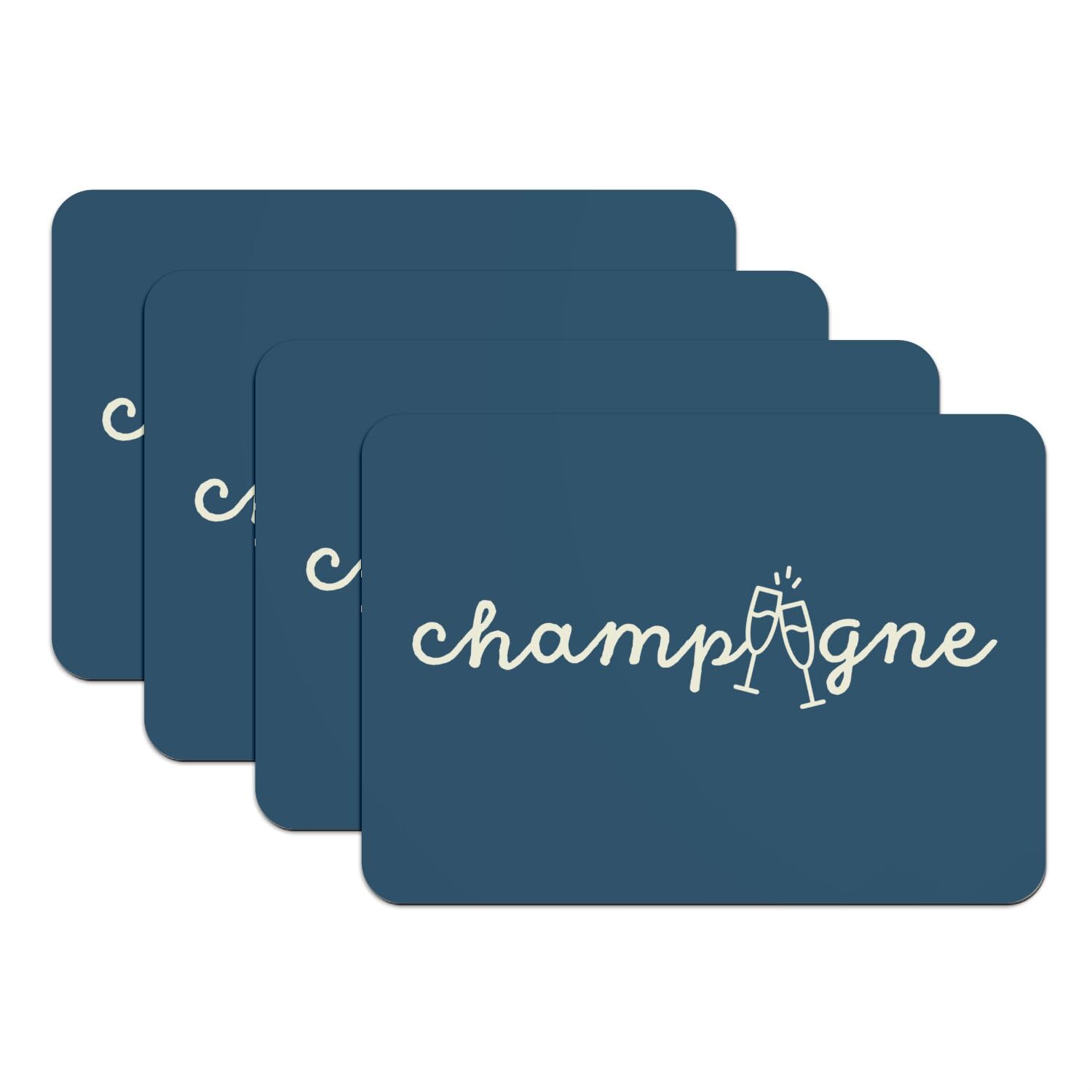 Sets de table bleu grand format anti-glisse contre taches d'alcool
