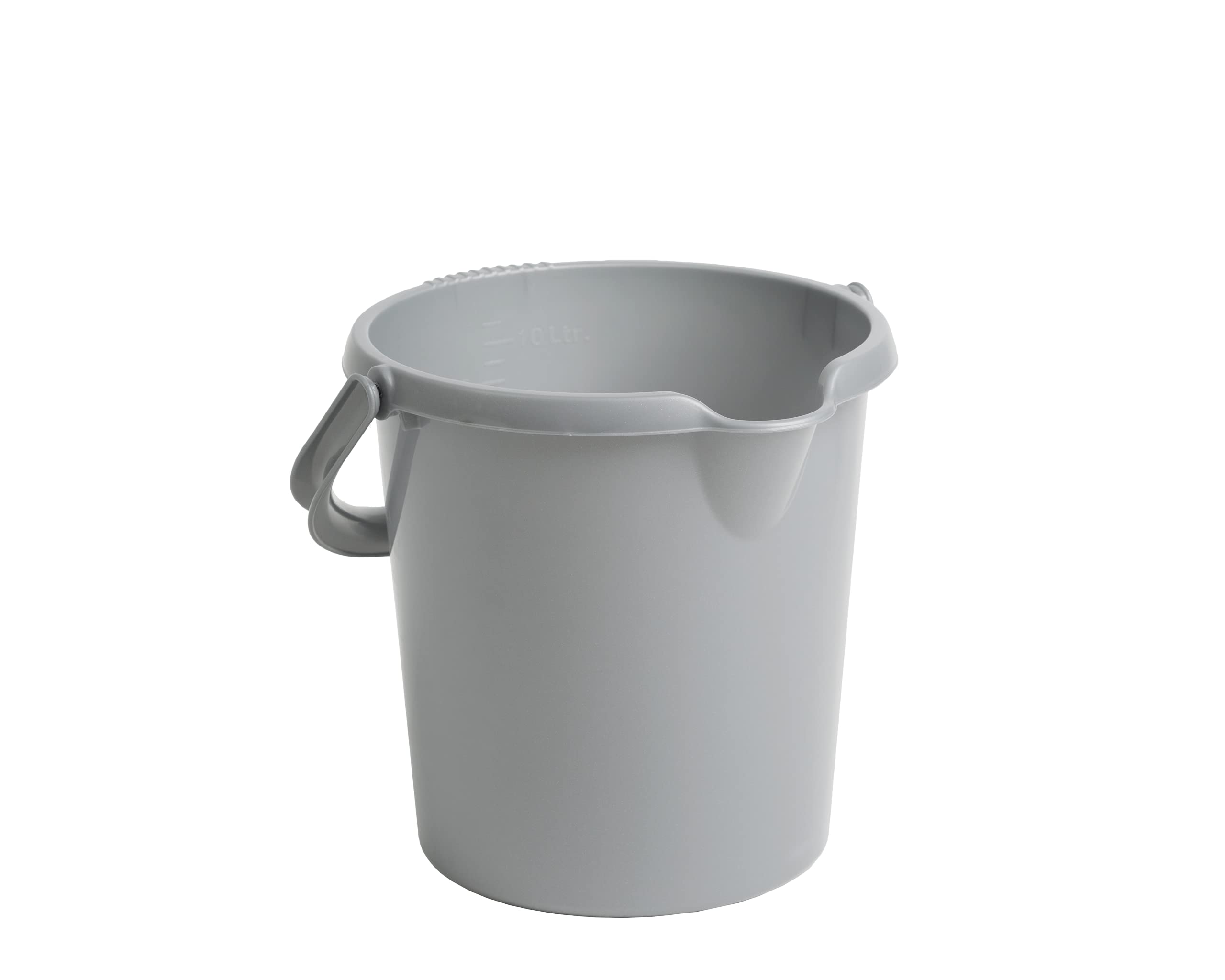 5Litre / 10Litre High Grade Multipurpose Plastic Bucket With Litre Scale, Carry Handles & Functional Spout Space Saving Suitable For Garden, Cleaning, Kitchen - (10 LITRE)