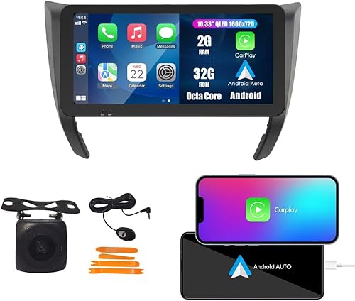 Radio Android CarPlay y Android Auto Autoradio Navegación Automática Reproductor Multimedia Estéreo GPS Pantalla táctil RDS DSP WiFi Headunit