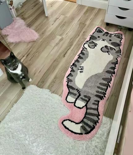 Tapete de baño gato hecho a mano 76x51 cm miniatura 4