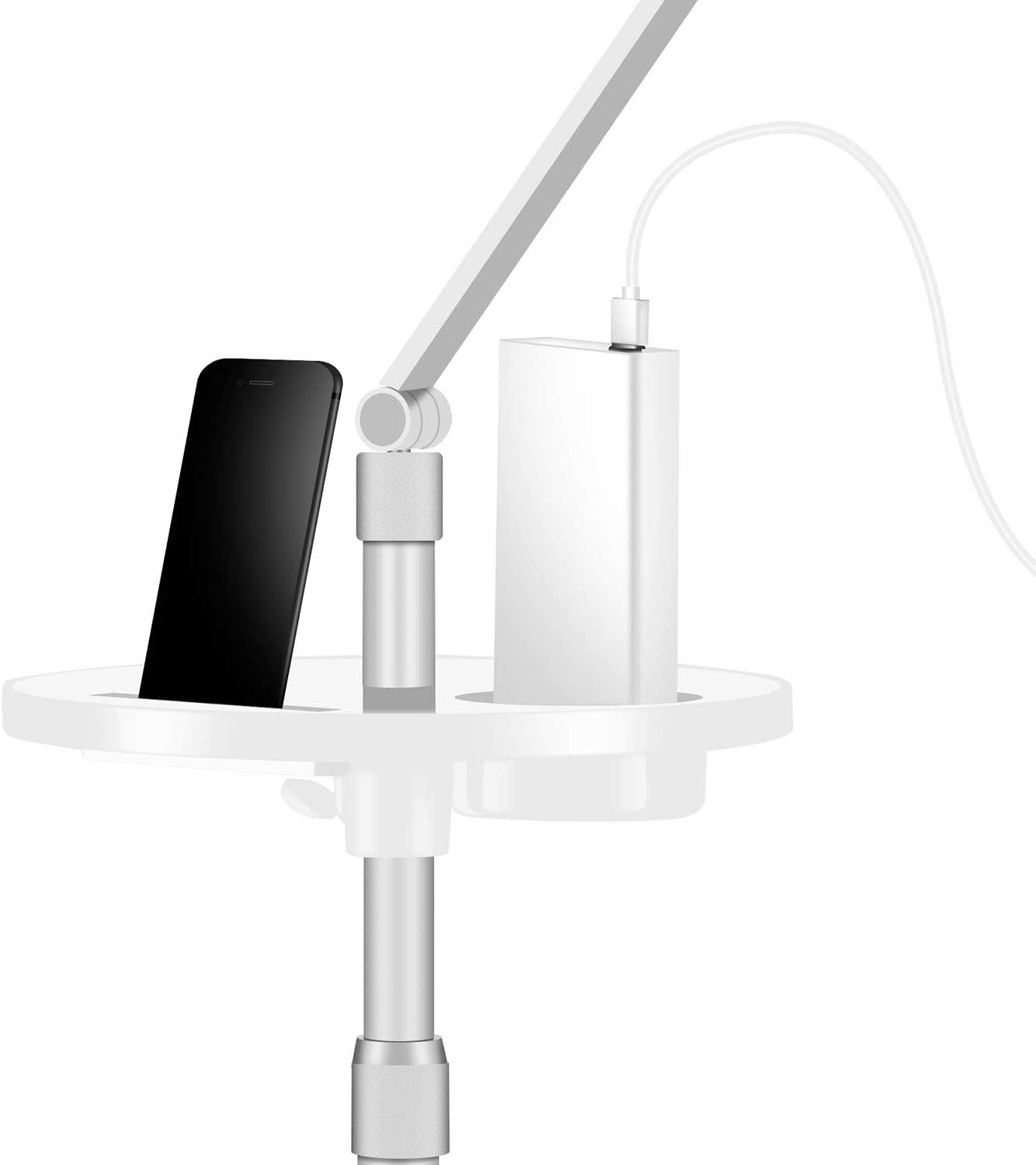 ThingyClub - Supporto per tablet da pavimento, per iPad, compatibile con smartphone da 3.5 a 6.0 pollici e tablet da 7 a 10 pollici come iPad, iPhone X, iPad Mini, iPad Air 1-2/iPad 2-4 (argento)