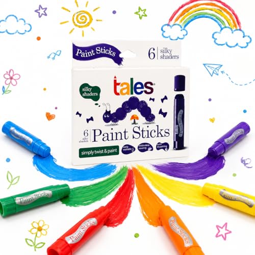 Image of Tales Silky Paint Sticks for Kids Drawing, Painting (Pack of 2, Each 6 Colors) - Twist & Paint, Washable, Quick Dry, Non-Toxic & Safe, Mess-Free Twistable Crayons for Children, Birthday Return Gift