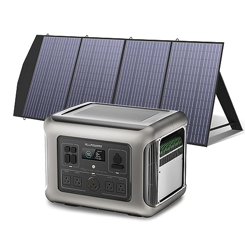 ALLPOWERS R2500 Portable Power Station with SP033 Solar Panel, 2500W 2016Wh LiFePO4 Solar Generator with 200W Panel Included, Solar Power with UPS Function, Fast Charging, 30A RV Port