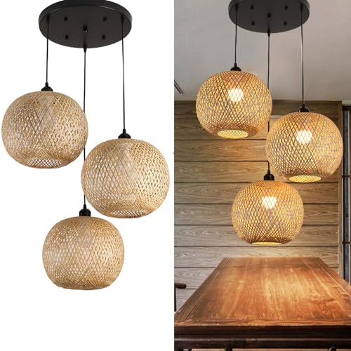 【Design eccellente】: /Wood /Vine, ciondolo realizzato con materiali naturali al 100%. Queste luci sono tessute a mano da naturali da eccellenti artisti. Decorato con elementi di stile tropicale classico, creando un nuovo meraviglioso aspetto.