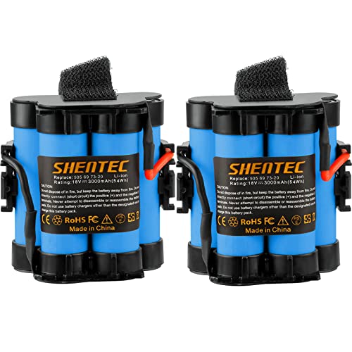 2X Shentec 18V 3000mAh compatible con Batería Gardena R80Li R75Li R70Li R50Li R45Li R40Li R38Li Husqvarna Cortacésped automático 105,305,308
