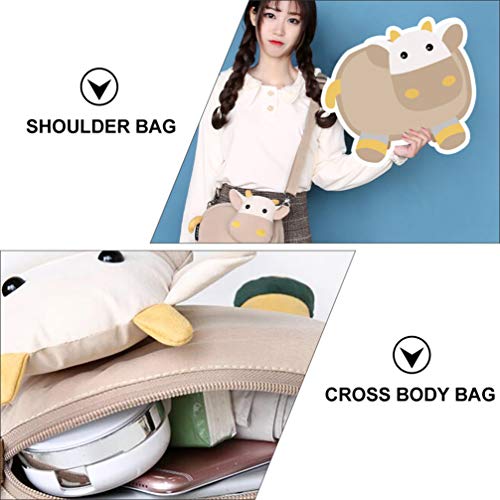 KESYOO Bolsas Crossbody Bolsa de Lona de PelÃºcia Em Forma de Vaca Bolsa de Ombro Casual Bolsa Hobo