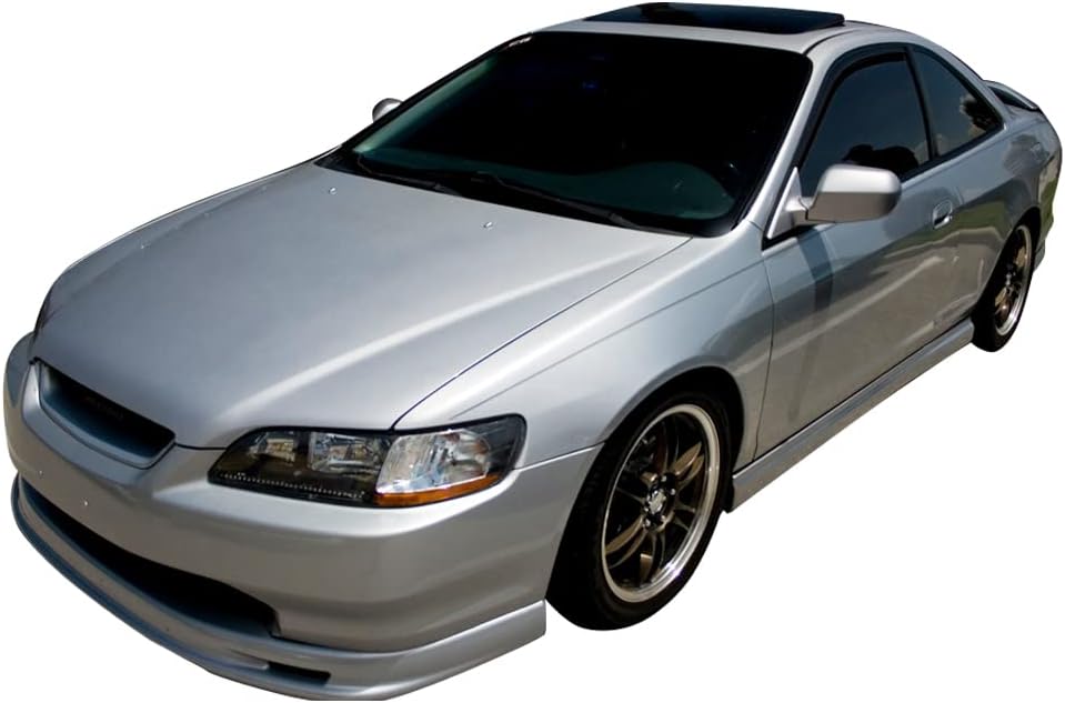 IKON MOTORSPORTS, Front Bumper Lip Compatible With 1998-2000 Honda Accord 2-Door Coupe, Air Dam Chin Front Lip PP Polypropylene Mugen Style Painted #NH592P NH592P-2 NH592P-4 Flamenco Black Pearl