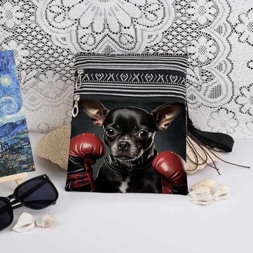 XiaoGalaee Chihuahua Boxer Dog Crossbody Bag Gift for Boxing Club Members - image 3