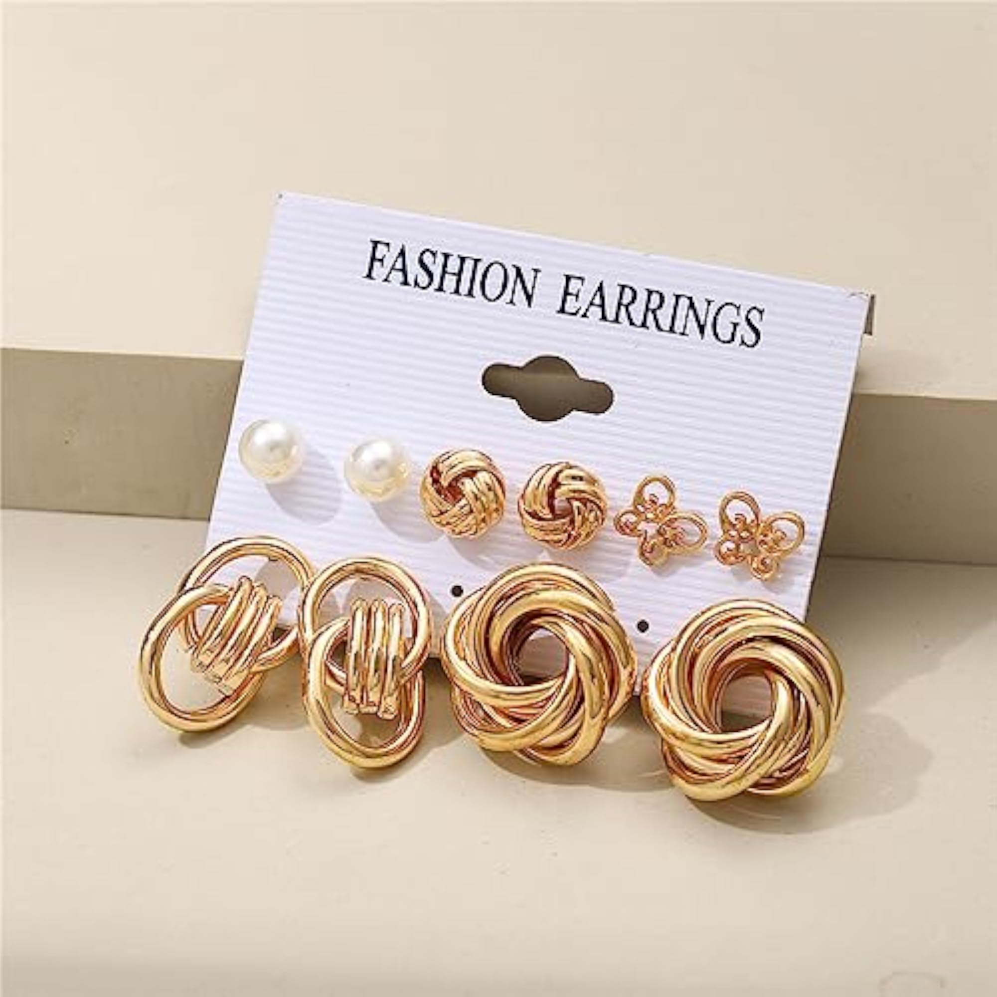 Stylish Hoop Stud Earrings Set for Women