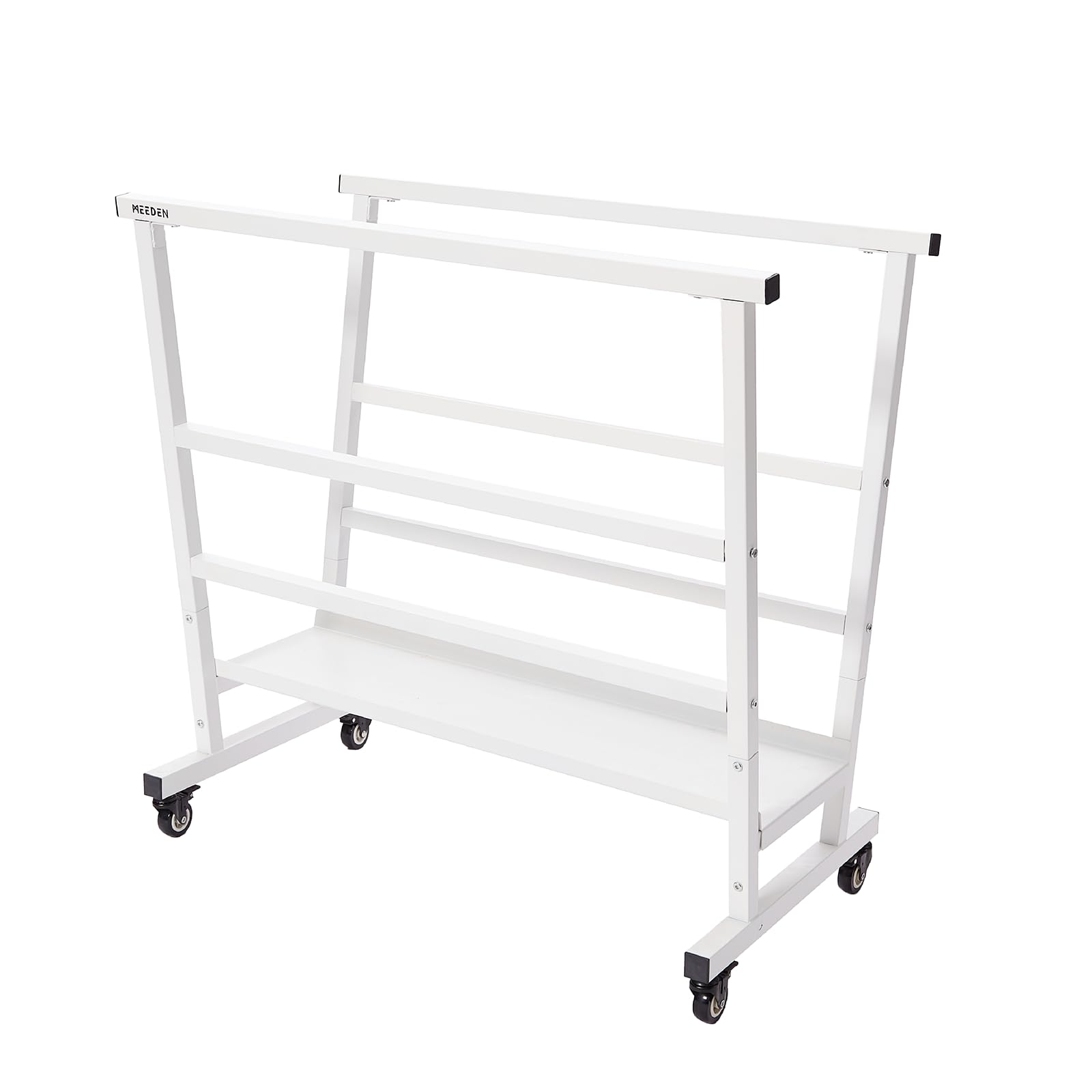 MEEDEN Art Storage Print Rack: Metal Art Print Display Rack with Locking Casters for Canvas, Frame Artworks, Posters, Borads - Heavy-Duty 110 lb Capacity Art Drying Rack for Studio & Galleries - White