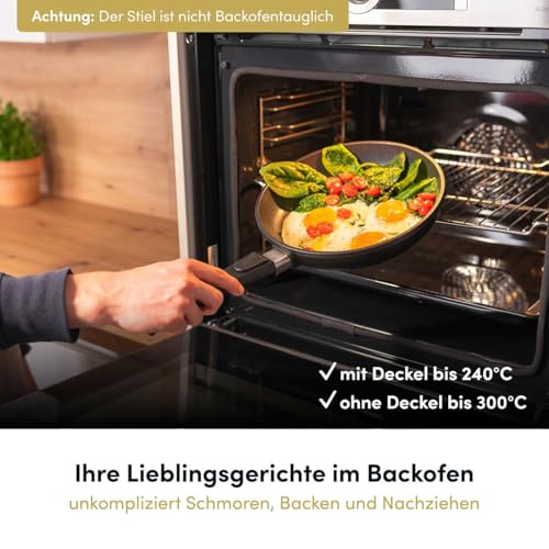 Hoffmann STONIQ Bratpfanne, PFAS-frei, Mineralbeschichtung, Aluminium mit Edelstahlboden, Induktionsgeeignet, Pfanne Made in Germany, verzugsfrei, Antihaftbeschichtet (28 cm, 1, ohne Glasdeckel) 9 Hoffmann STONIQ Bratpfanne, PFAS-frei, Mineralbeschichtung, Aluminium mit Edelstahlboden, Induktionsgeeignet, Pfanne Made in Germany, verzugsfrei, Antihaftbeschichtet (28 cm, 1, ohne Glasdeckel)